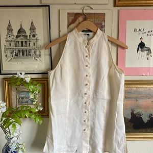 White Linen with Knot Buttons